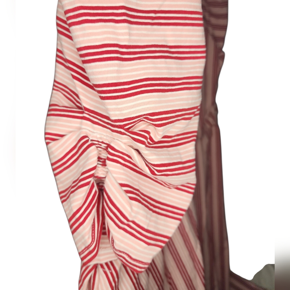 Matilda Jane Heart To Heart Pink & Red Striped Puff Sleeve Midi Dress XXL EUC - Picture 3 of 6